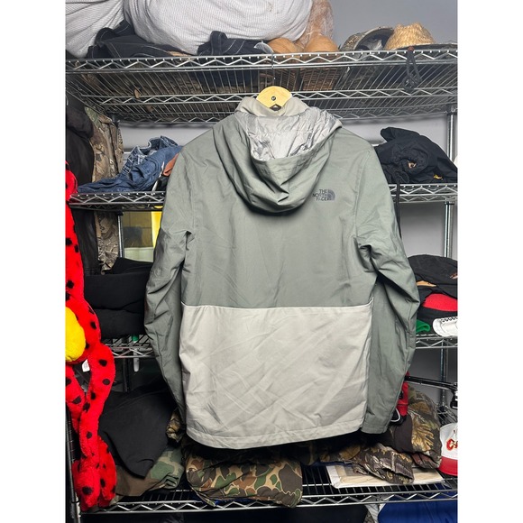 The North Face Mens S P Hooded Jacket Green Grey Lightweight Puffer - Picture 6 of 6